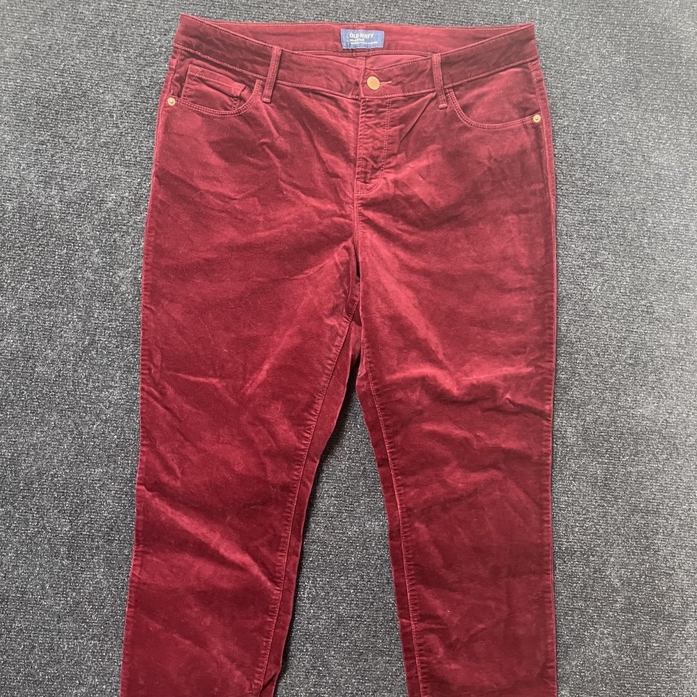 Old Navy Rockstar Pants Womens 14 Red Velvet Mid Rise Stretch Skinny Jegging